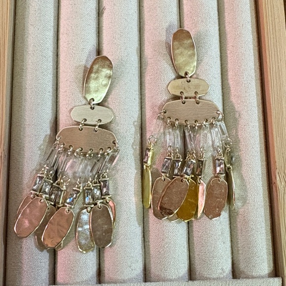 Kendra Scott Nicola 14k plated Gold Chandelier Earrings - Picture 5 of 11